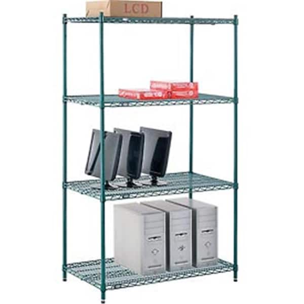 Designed To Furnish Nexel Poly-Z-Brite Wire Shelving - Green - 42 x 24 x 74 in. DE3494700 - main